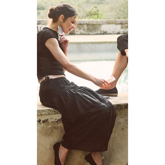 J Crew Montauk Textured Sweater Tee M NWT Black Top BZ511 J.Crew Coastal - Picture 2 of 5